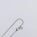 CHANEL Rhinestone Necklace metal Silver CC Auth 199879M-16