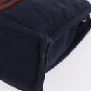 HERMES Fourre Tout PM Hand Bag cotton Navy Silver Auth 199880-14
