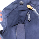 HERMES Fourre Tout PM Hand Bag cotton Navy Silver Auth 199880-19