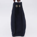 HERMES Fourre Tout PM Hand Bag cotton Navy Silver Auth 199880-3