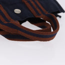 HERMES Fourre Tout PM Hand Bag cotton Navy Silver Auth 199880-7