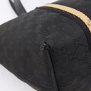 GUCCI GG Canvas Sherry Line Tote Bag Black Gold 139260 Auth 199881-9