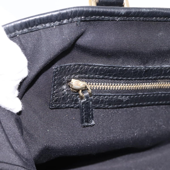 GUCCI GG Canvas Sherry Line Tote Bag Black Gold 139260 Auth 199881