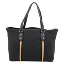 GUCCI GG Canvas Sherry Line Tote Bag Black Gold 139260 Auth 199881-2