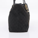 GUCCI GG Canvas Sherry Line Tote Bag Black Gold 139260 Auth 199881-3