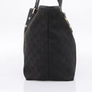 GUCCI GG Canvas Sherry Line Tote Bag Black Gold 139260 Auth 199881-4