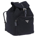 PRADA Backpack Nylon Black Silver Auth 199882A-1
