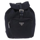 PRADA Backpack Nylon Black Silver Auth 199882A-13
