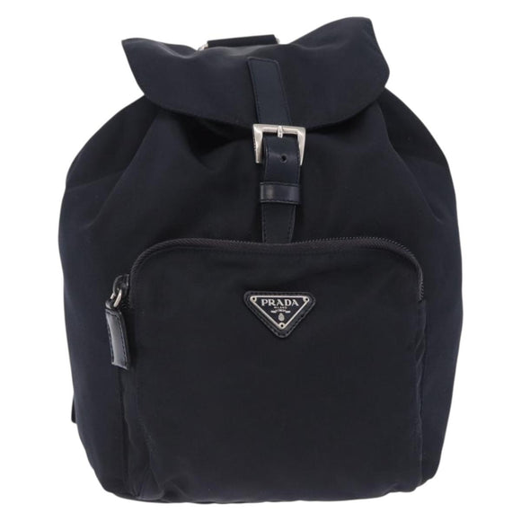 PRADA Backpack Nylon Black Silver Auth 199882A
