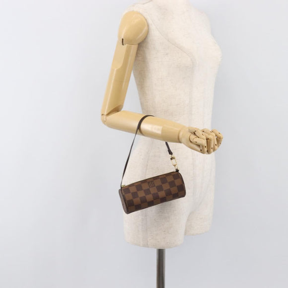 LOUIS VUITTON Damier Ebene Papillon Pouch LV Auth 199885A