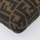 FENDI Zucca Canvas Mamma Baguette Shoulder Bag Black Brown Auth 199886V-15
