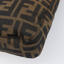 FENDI Zucca Canvas Mamma Baguette Shoulder Bag Black Brown Auth 199886V-16