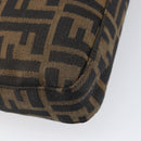 FENDI Zucca Canvas Mamma Baguette Shoulder Bag Black Brown Auth 199886V-17