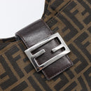 FENDI Zucca Canvas Mamma Baguette Shoulder Bag Black Brown Auth 199886V-19
