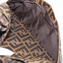 FENDI Zucca Canvas Mamma Baguette Shoulder Bag Black Brown Auth 199886V-11