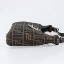 FENDI Zucca Canvas Mamma Baguette Shoulder Bag Black Brown Auth 199886V-3