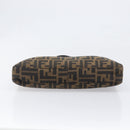 FENDI Zucca Canvas Mamma Baguette Shoulder Bag Black Brown Auth 199886V-5