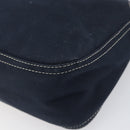 FENDI Mamma Baguette Shoulder Bag Canvas Navy Silver Auth 199899A-14
