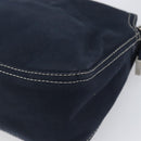 FENDI Mamma Baguette Shoulder Bag Canvas Navy Silver Auth 199899A-16