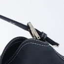 FENDI Mamma Baguette Shoulder Bag Canvas Navy Silver Auth 199899A-9