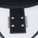 FENDI Mamma Baguette Shoulder Bag Canvas Navy Silver Auth 199899A-19