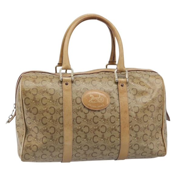 CELINE C Sulky Hand Bag PVC Beige Gold Auth 199903
