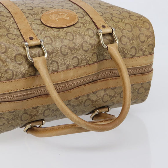 CELINE C Sulky Hand Bag PVC Beige Gold Auth 199903