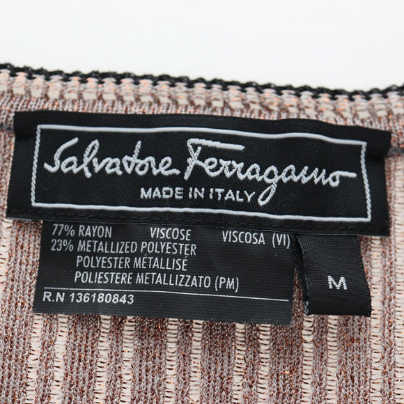 Salvatore Ferragamo Short Sleeved T-shirt Rayon M Brown Auth 199905V