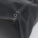 PRADA Tote Bag Leather Black Silver Auth 199907-15