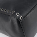 PRADA Tote Bag Leather Black Silver Auth 199907-16