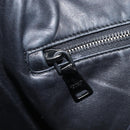 PRADA Tote Bag Leather Black Silver Auth 199907-25