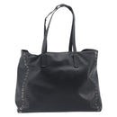 PRADA Tote Bag Leather Black Silver Auth 199907-2