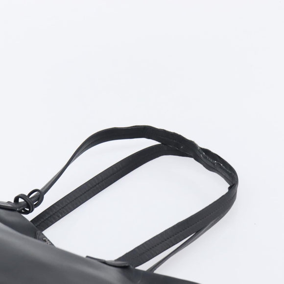 PRADA Tote Bag Leather Black Silver Auth 199907
