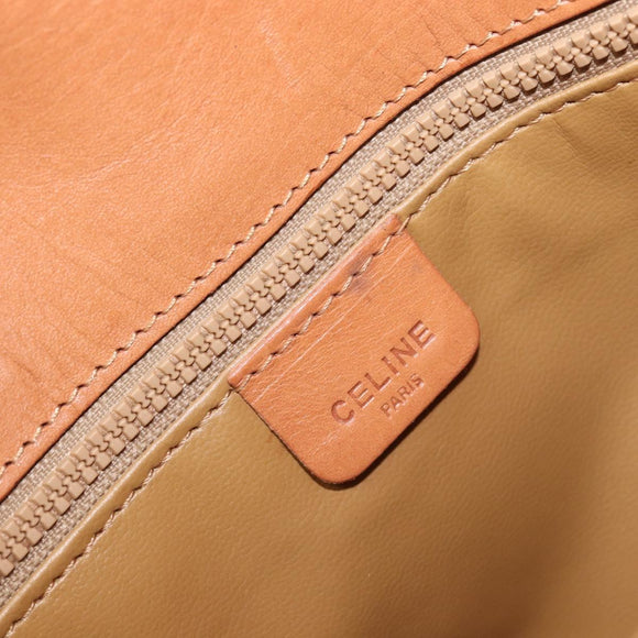 CELINE Macadam Canvas Shoulder Bag PVC Beige Gold Auth 199912