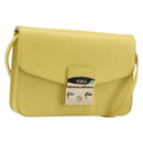 FURLA Shoulder Bag Leather Yellow Gold Auth 199917A-1