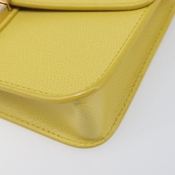 FURLA Shoulder Bag Leather Yellow Gold Auth 199917A