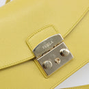 FURLA Shoulder Bag Leather Yellow Gold Auth 199917A-18