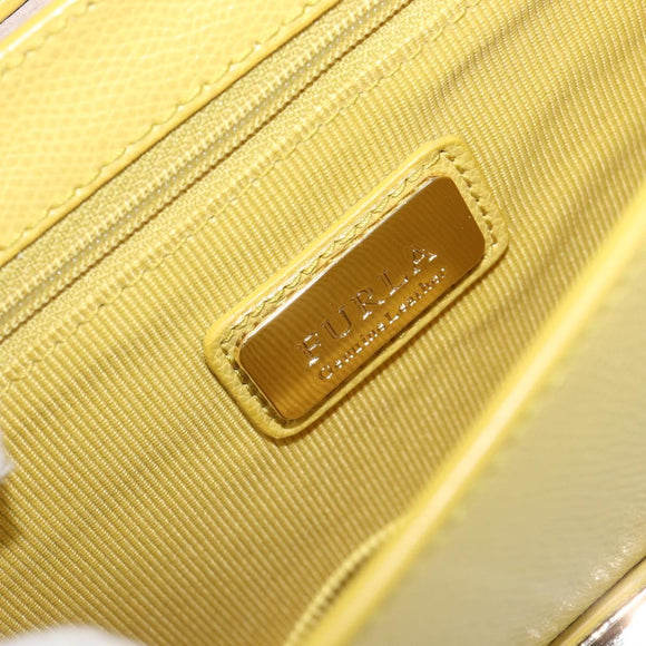 FURLA Shoulder Bag Leather Yellow Gold Auth 199917A