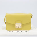 FURLA Shoulder Bag Leather Yellow Gold Auth 199917A-12