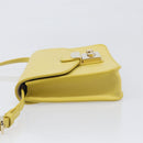 FURLA Shoulder Bag Leather Yellow Gold Auth 199917A-4