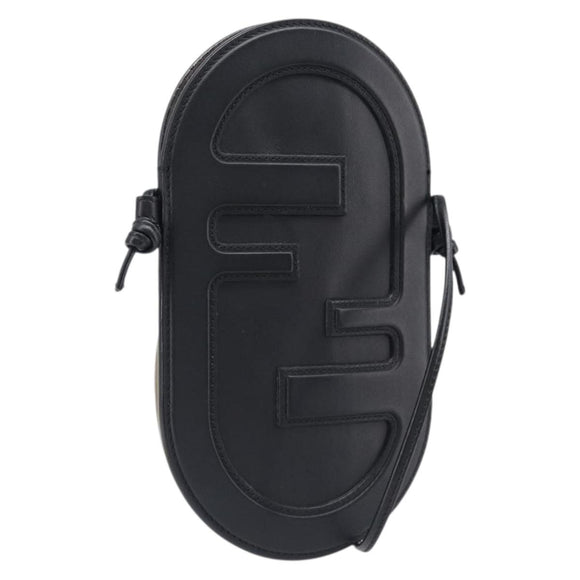 FENDI Shoulder Bag Leather Black Auth 199918A