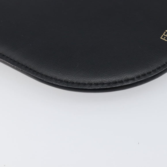 FENDI Shoulder Bag Leather Black Auth 199918A