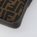 FENDI Zucca Canvas Celeria Shoulder Bag Black Brown Auth 199921A-8