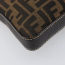 FENDI Zucca Canvas Celeria Shoulder Bag Black Brown Auth 199921A-15