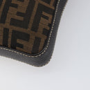 FENDI Zucca Canvas Celeria Shoulder Bag Black Brown Auth 199921A-16