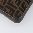 FENDI Zucca Canvas Celeria Shoulder Bag Black Brown Auth 199921A-17