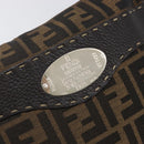 FENDI Zucca Canvas Celeria Shoulder Bag Black Brown Auth 199921A-18