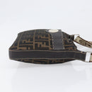 FENDI Zucca Canvas Celeria Shoulder Bag Black Brown Auth 199921A-3