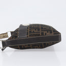 FENDI Zucca Canvas Celeria Shoulder Bag Black Brown Auth 199921A-4