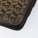 BALLY Shoulder Bag Canvas Gold Brown Auth 199922A-16